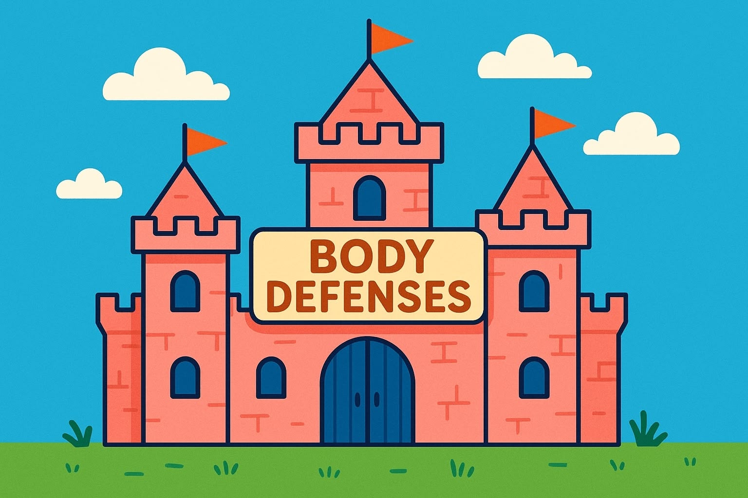 Un castello che simboleggia le barriere difensive del corpo umano