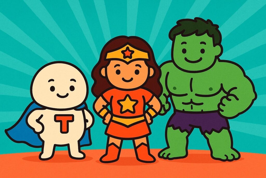 Illustrazione di supereroi che rappresentano le difese del sistema immunitario